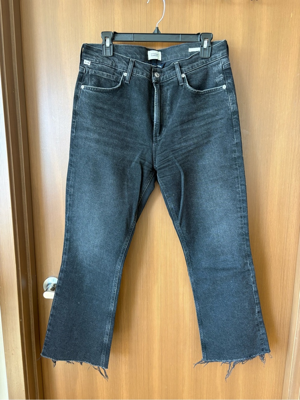Citizens Of Humanity Washed Black Cropped Jeans